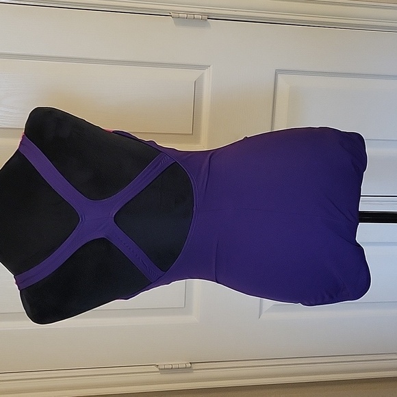 Speedo Powerflex Women's Pink and Purple One-Piece Swimsuit - Picture 6 of 16